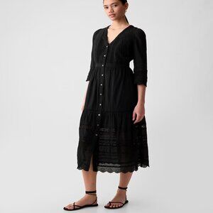 GAP - Black Lace Midi Dress (NWT), Size M